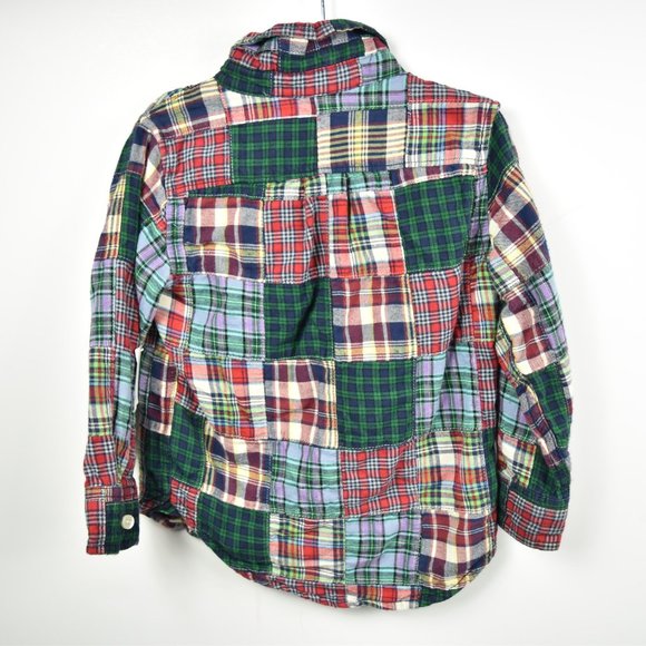 Patchwork plaid long sleeve button down shirt GAP - Picture 10 of 10